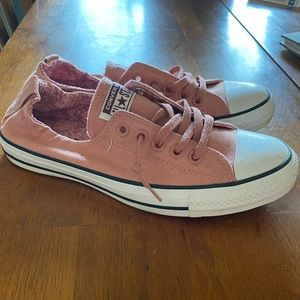 Pink slip on converse sneakers